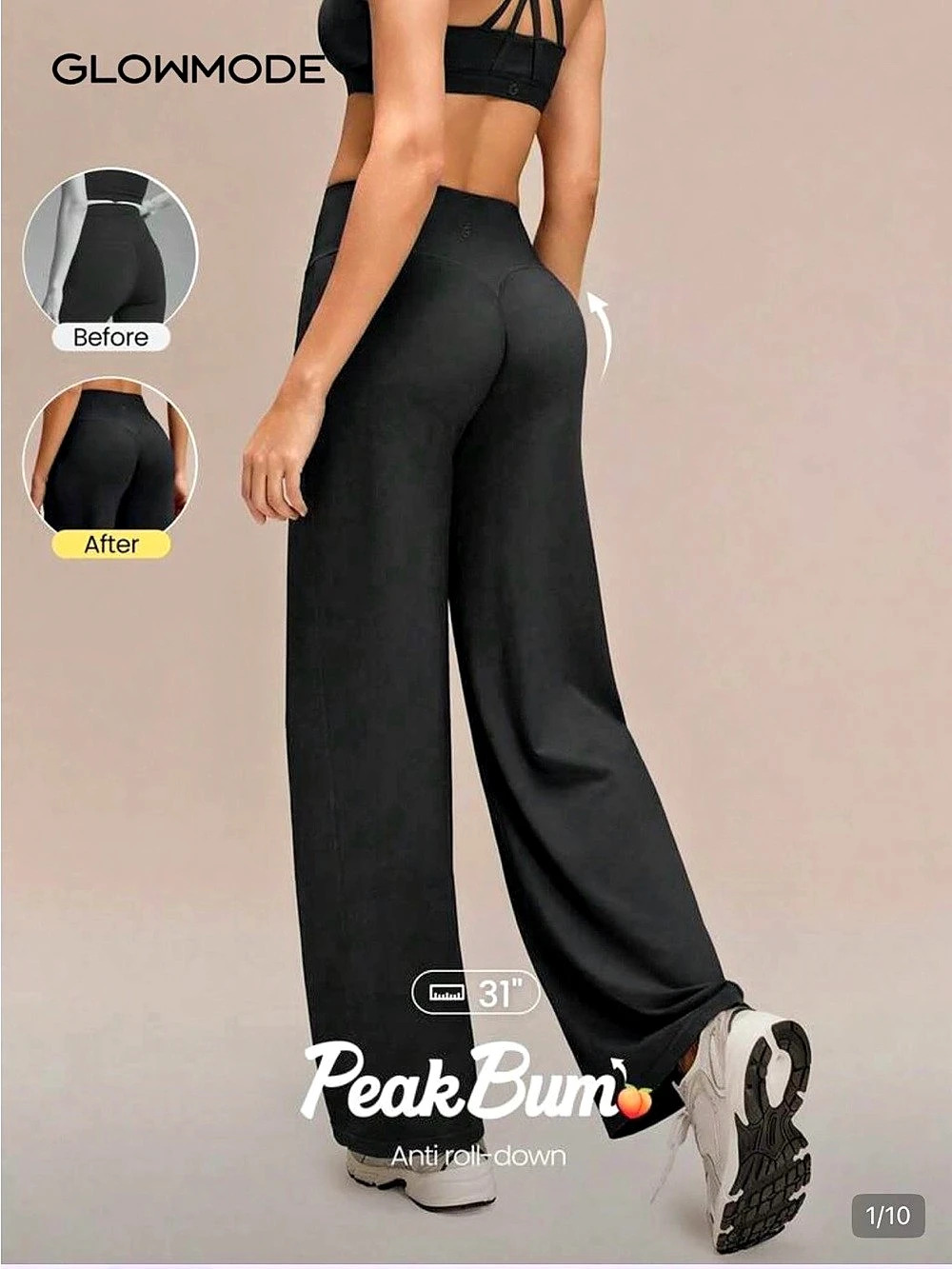 Glowmode PeakBum Wide Leg Athletic Pants in Black NWT